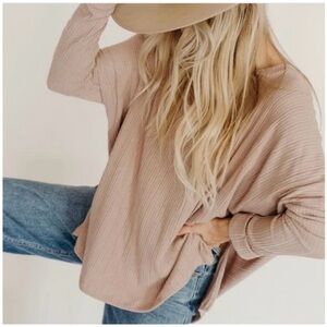 Pink CJLA Ribbed Evelyn Sweater